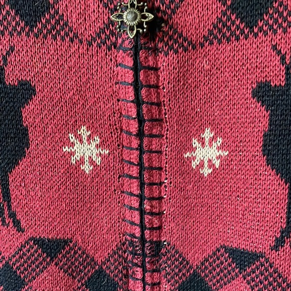Woolrich Cottage Cabin Moose Zipper Sweater Vest - Picture 4 of 13